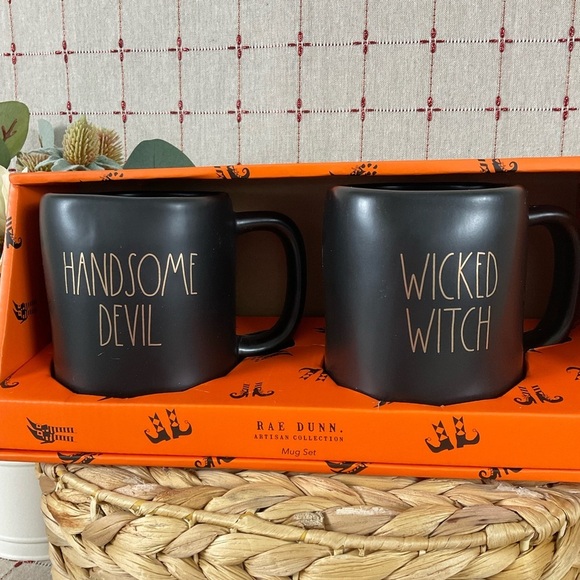 Rae Dunn Artisan Collection by Magenta Halloween Mug Gift Set Devil & Witch New - Picture 2 of 10